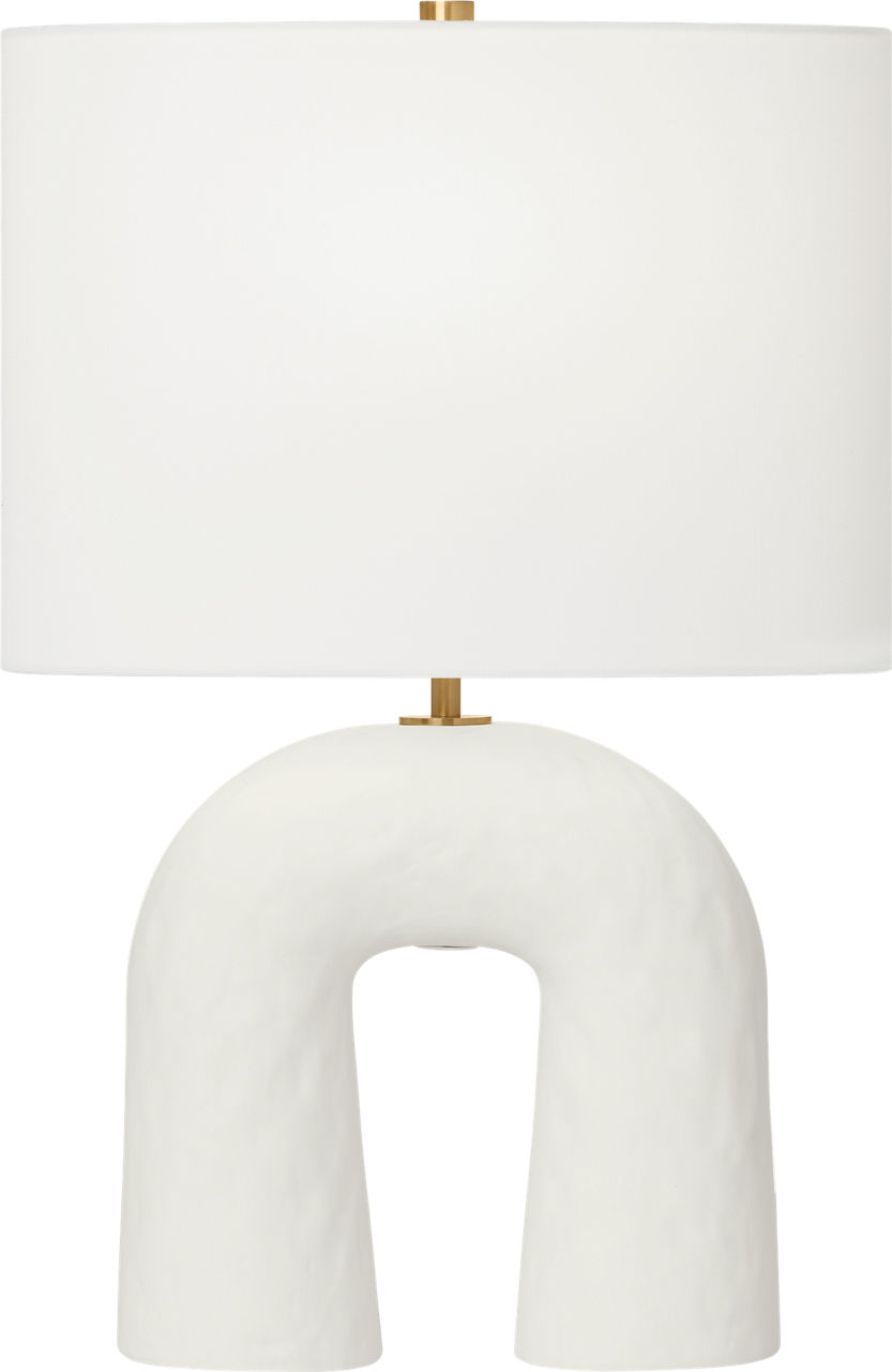 Aura Small Table Lamp Matte White Ceramic Bulbs Included