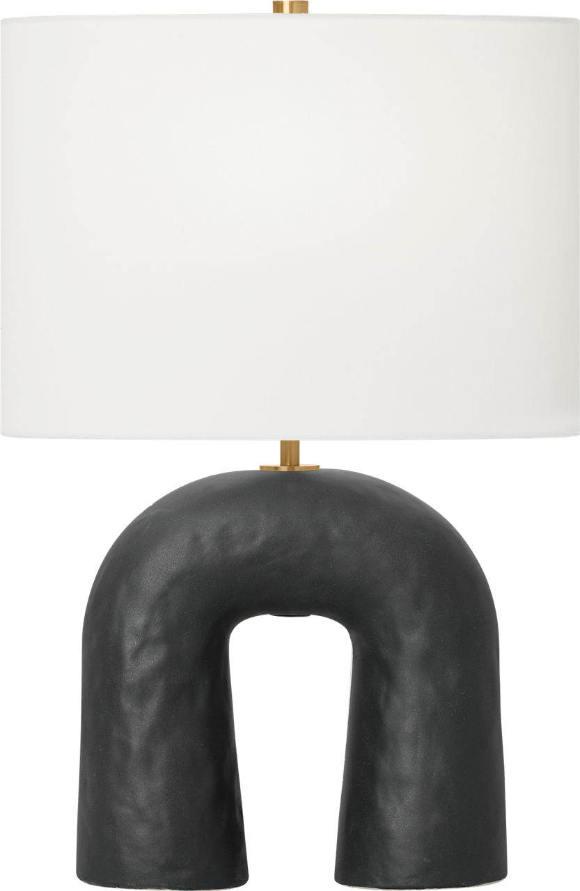 Aura Small Table Lamp Rough Black Ceramic Bulbs Inc