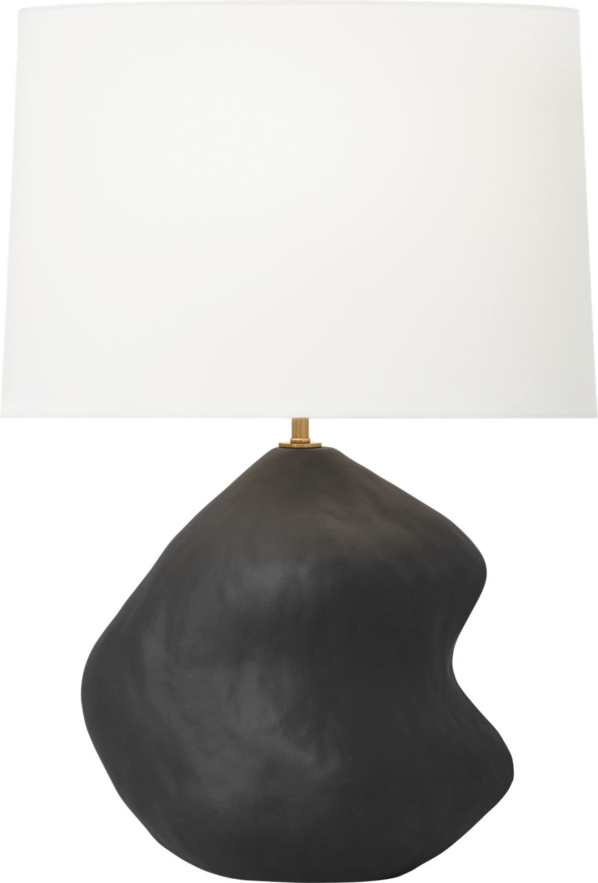 Broxton Medium Table Lamp Rough Black Ceramic Bulbs Inc