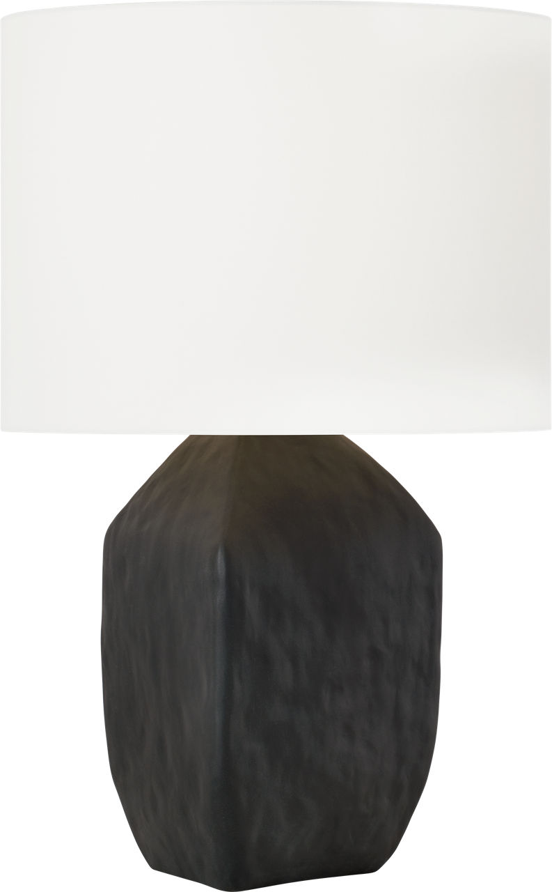 Sybert Medium Table Lamp Rough Black Ceramic Bulbs Inc