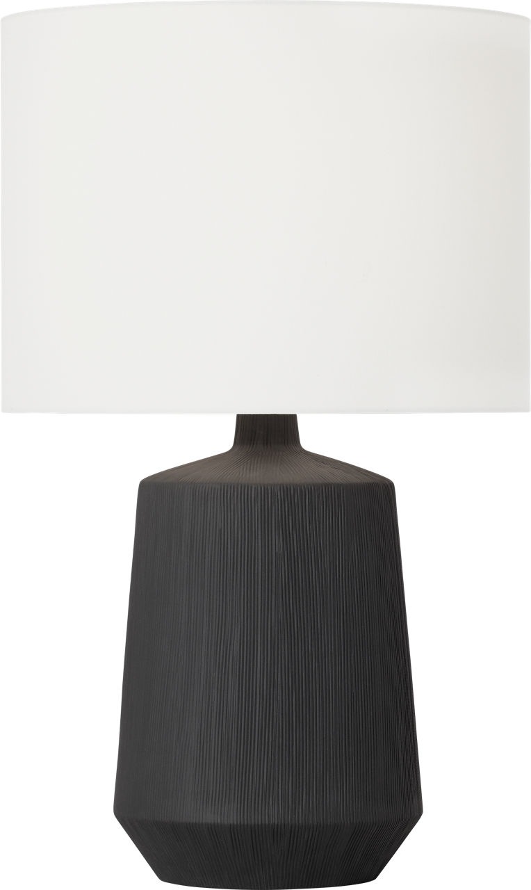 Panola Medium Table Lamp Rough Black Ceramic Bulbs Included