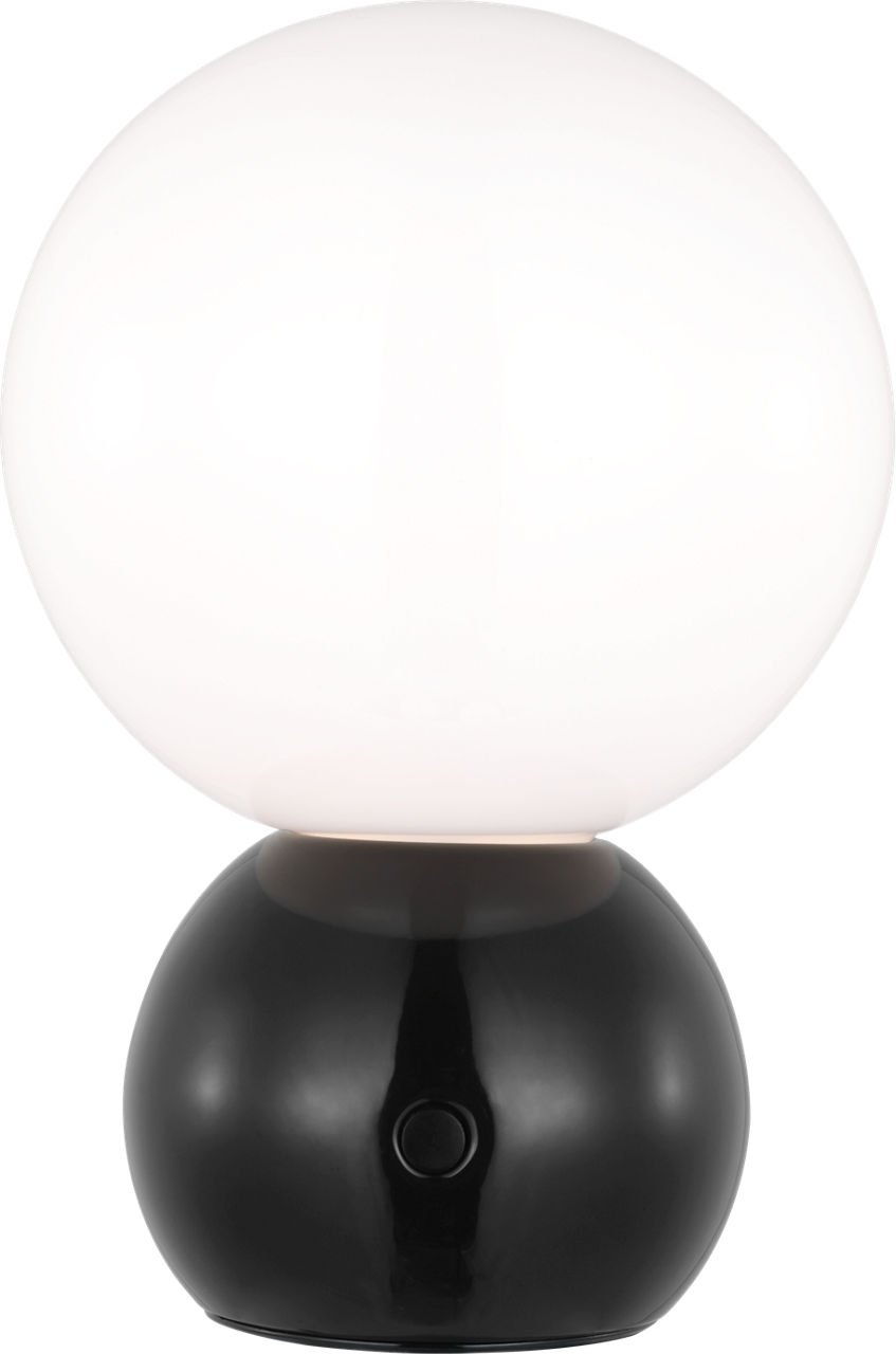 Suki Rechargeable Mini Table Lamp Gloss Black Bulbs Inc