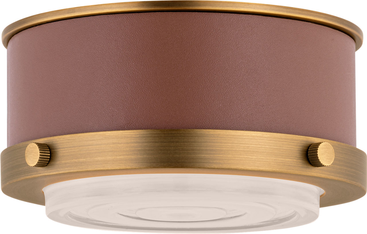 Marlowe Mini Flush Mount Time Worn Brass Bulbs Inc