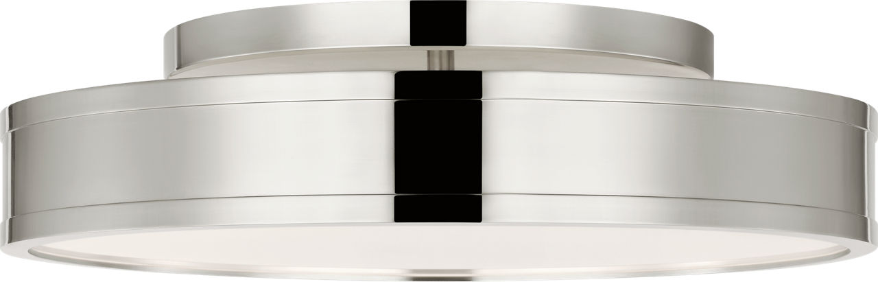 Dupont 16 Round Semi Flush in Polished Nickel