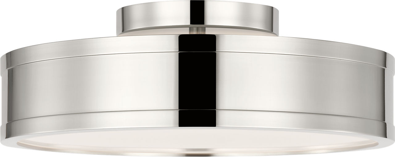 Dupont 12 Round Semi Flush in Polished Nickel