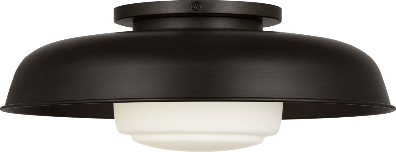 Liora 15" Flush Mount in Aged Iron with Aged Iron Shade