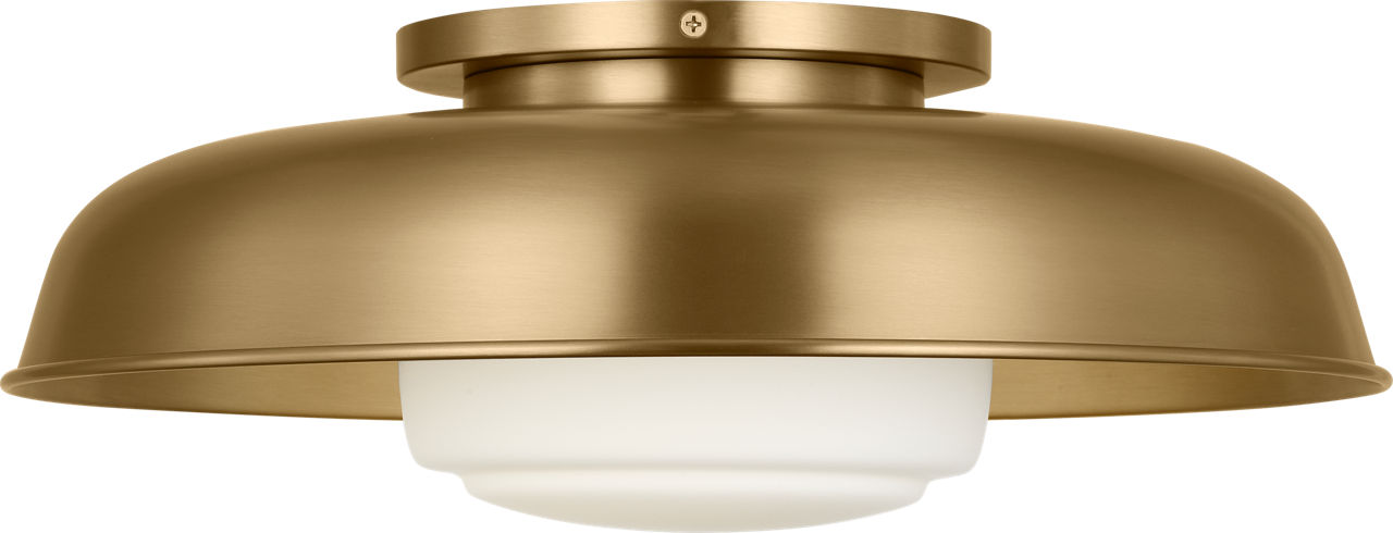 Liora 15" Flush Mount in Estate Brass with Estate Brass Shade