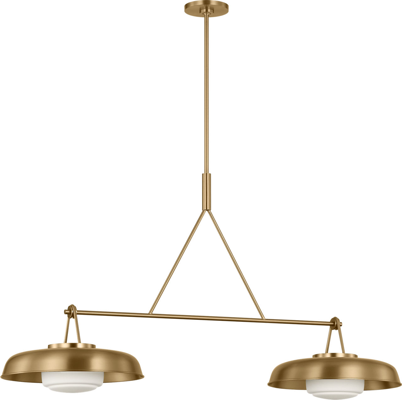 Liora 47" Linear Chandelier in Estate Brass with Estate Brass Shade