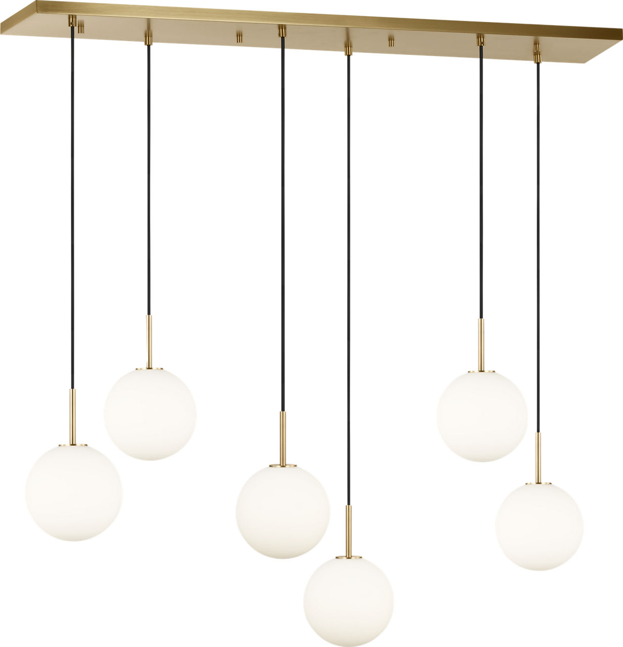 Sorelle 48" Linear Chandelier in Estate Brass