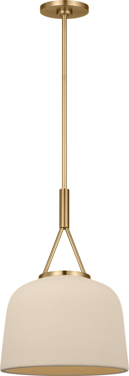Liora 12" Pendant in Estate Brass with Ivory Stoneware Shade