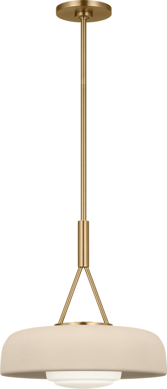 Liora 15" Pendant in Estate Brass with Ivory Stoneware Shade
