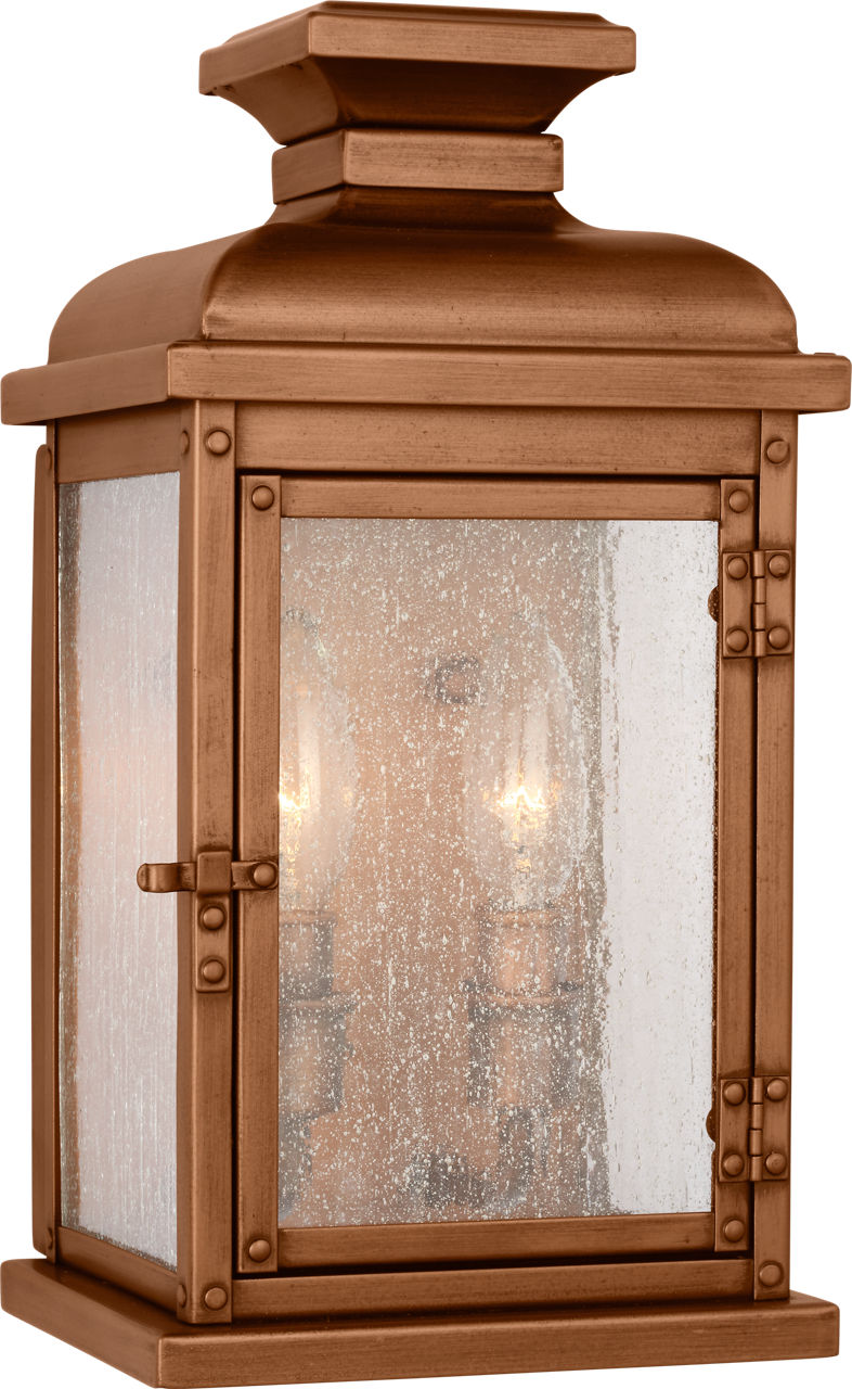 Pediment Small Wall Lantern Natural Copper
