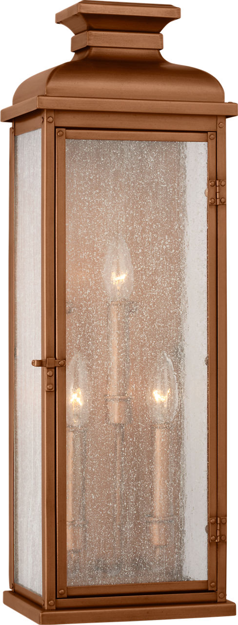 Pediment Large Wall Lantern Natural Copper