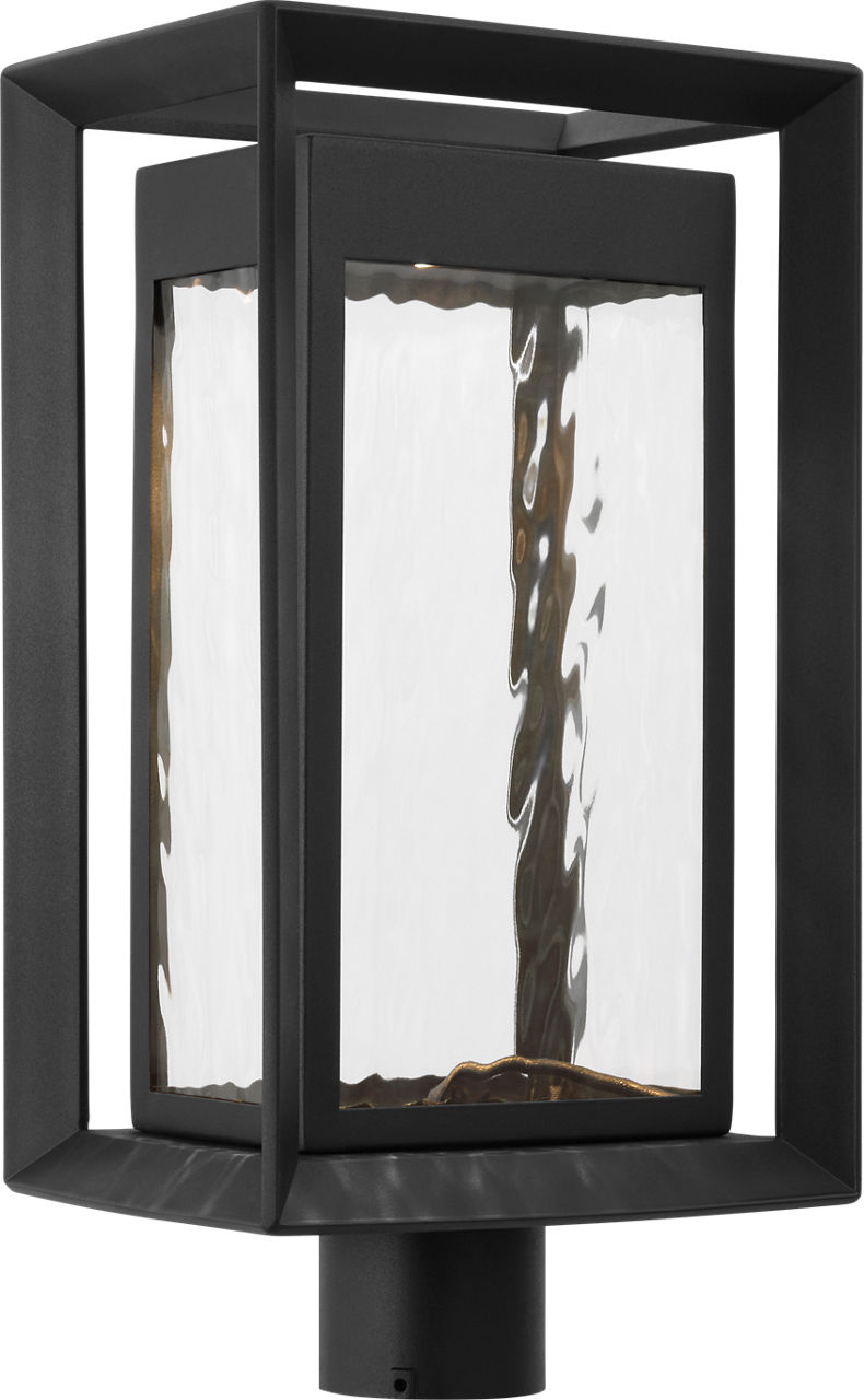 Urbandale Large LED Post Lantern in Textured Black Bulbs IIncluded