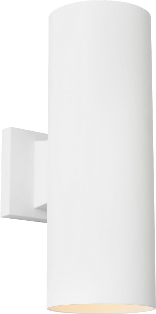 Outdoor Cylinders Medium Two Light Wall Lantern Outdoor Textured White