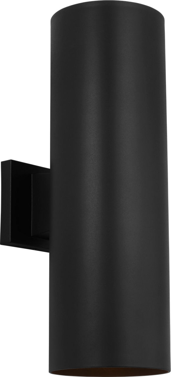 Outdoor Cylinders Large Two Light Wall Lantern Textured Black
