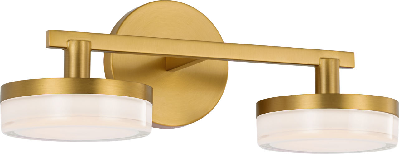 Khan 2 - Light Vanity Burnished Brass Bulbs Inc