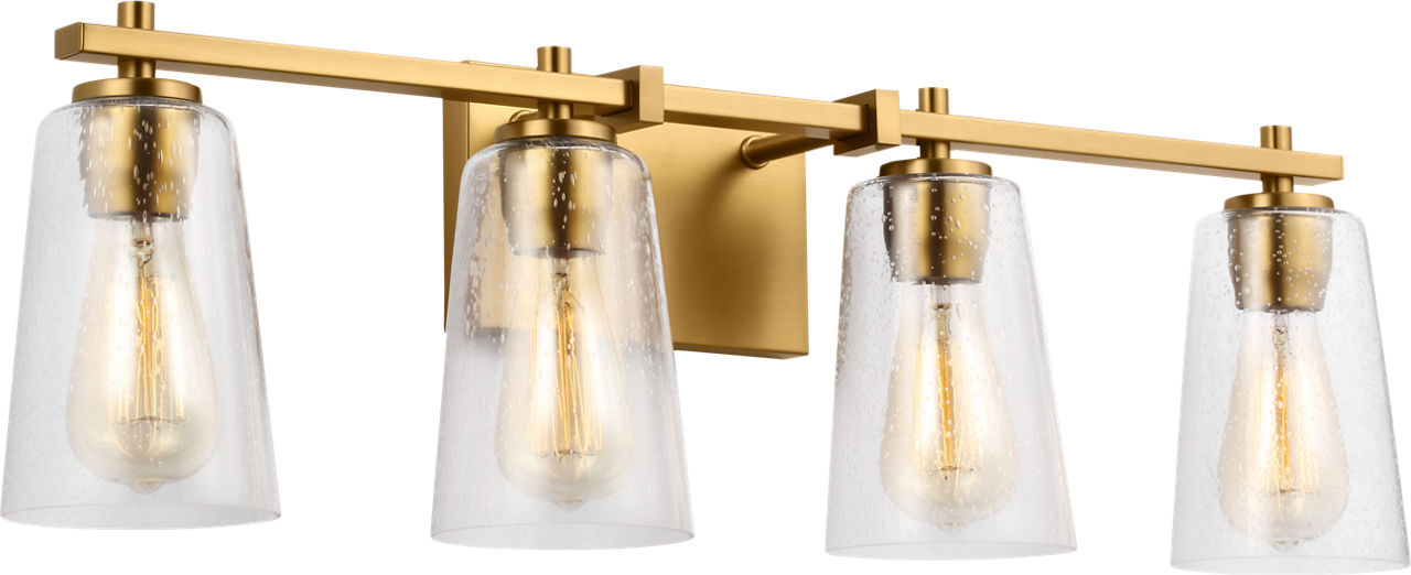 Mercer 4 -Light Vanity Burnished Brass