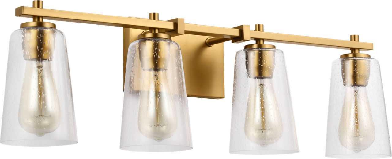 Mercer 4 -Light Vanity Burnished Brass