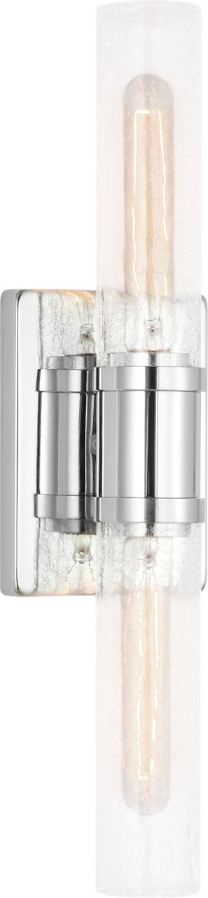 Keaton 20" Vanity Sconce in Chrome with Clear Crackle Glass