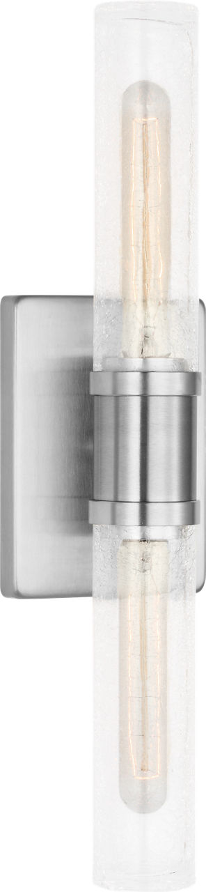 Keaton 20" Vanity Sconce in Brushed Nickel with Clear Crackle Glass