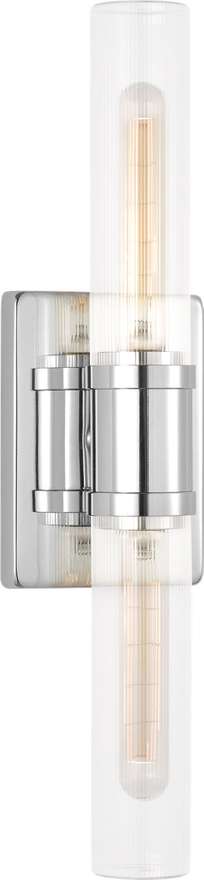 Keaton 20" Vanity Sconce in Chrome with Clear Fluted Glass