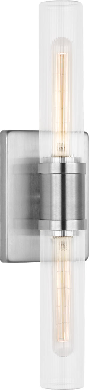 Keaton 20" Vanity Sconce in Brushed Nickel with Clear Fluted Glass