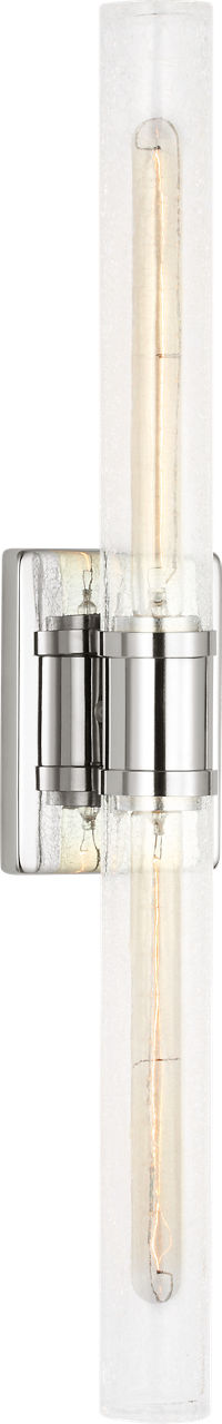 Keaton 30" Vanity Sconce in Chrome with Clear Crackle Glass