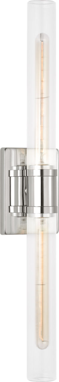 Keaton 30" Vanity Sconce in Chrome with Clear Fluted Glass