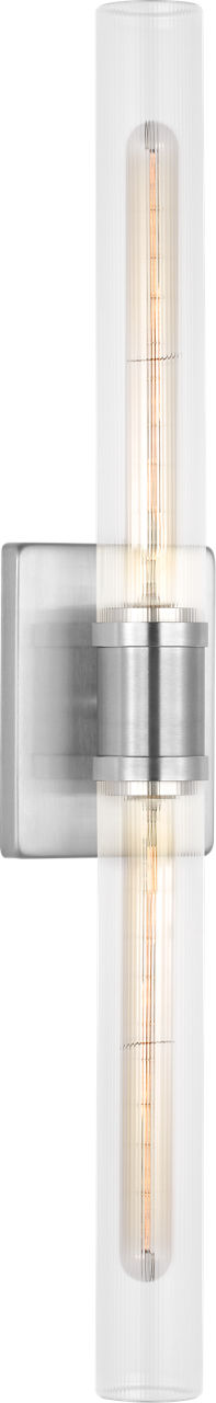 Keaton 30" Vanity Sconce in Brushed Nickel with Clear Fluted Glass