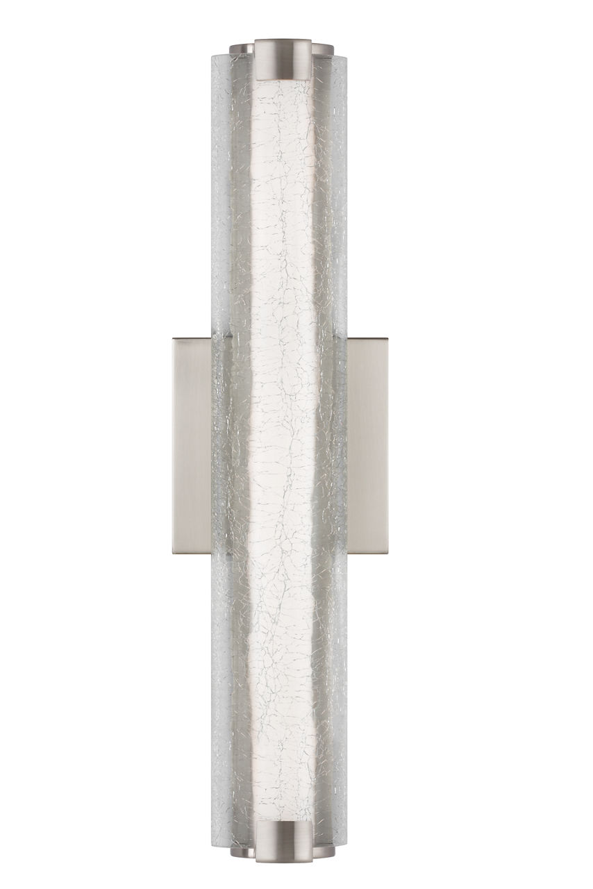 Cutler 18" Crackle Glass LED Sconce Satin Nickel Bulbs Inc