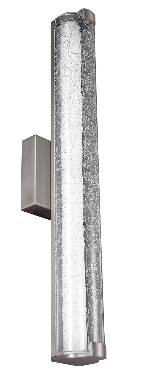 Cutler 24" Crackle Glass LED Vanity Satin Nickel Bulbs Included