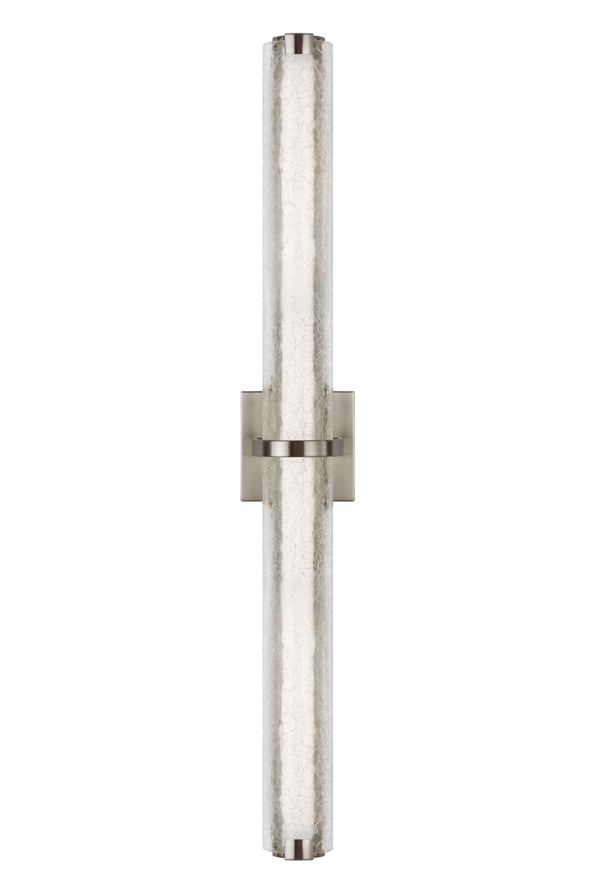 Cutler 36" Crackle Glass LED Vanity Satin Nickel Bulbs Included