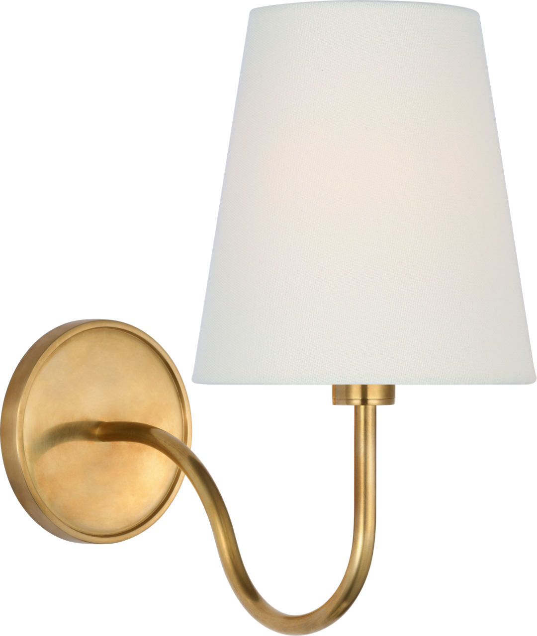 Lyndsie Small Cordless Sconce in Hand-Rubbed Antique Brass with Linen Shade