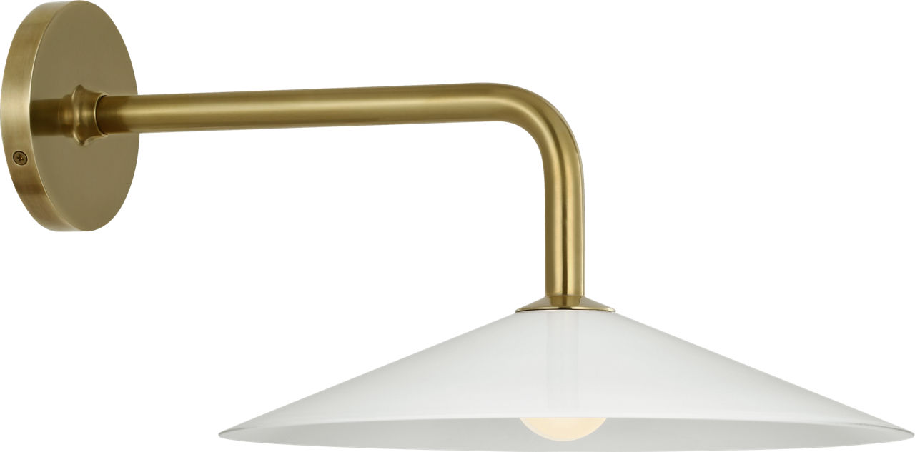 Ponce 9" Sconce in Hand-Rubbed Antique Brass with Milk White Glass Shade