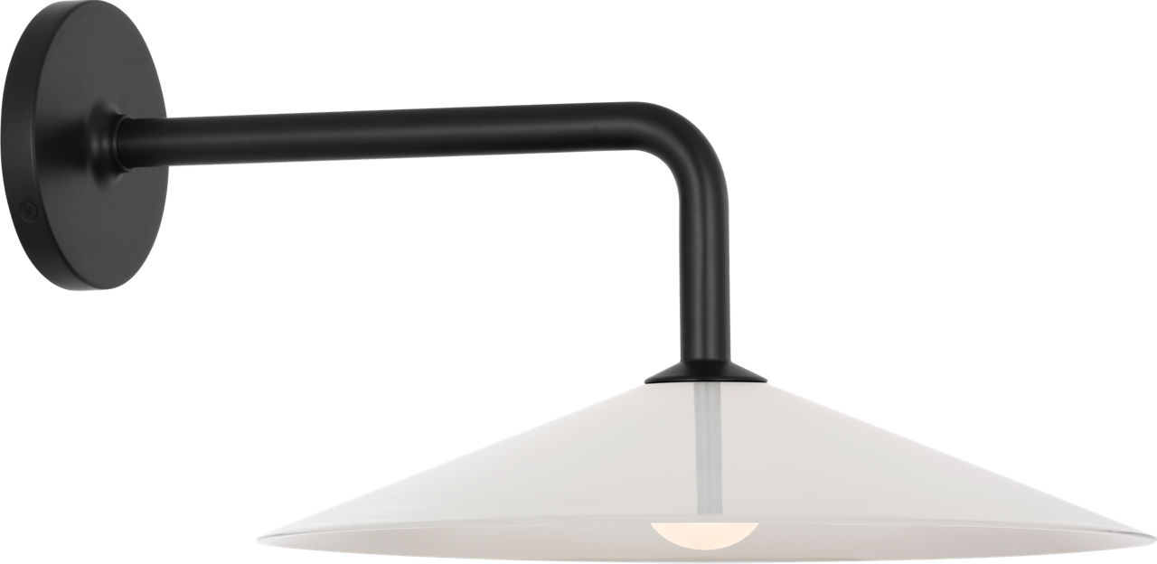 Ponce 9" Sconce in Modern Iron with Milk White Glass Shade