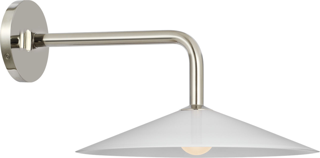 Ponce 9" Sconce in Polished Nickel with Milk White Glass Shade