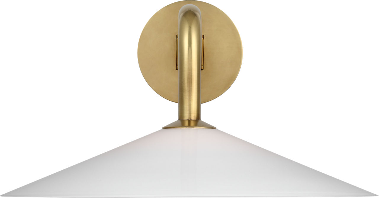 Ponce 9" Articulating Sconce in Hand-Rubbed Antique Brass with Milk White Glass Shade