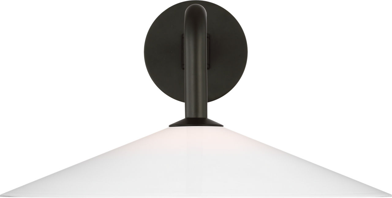 Ponce 9" Articulating Sconce in Modern Iron with Milk White Glass Shade