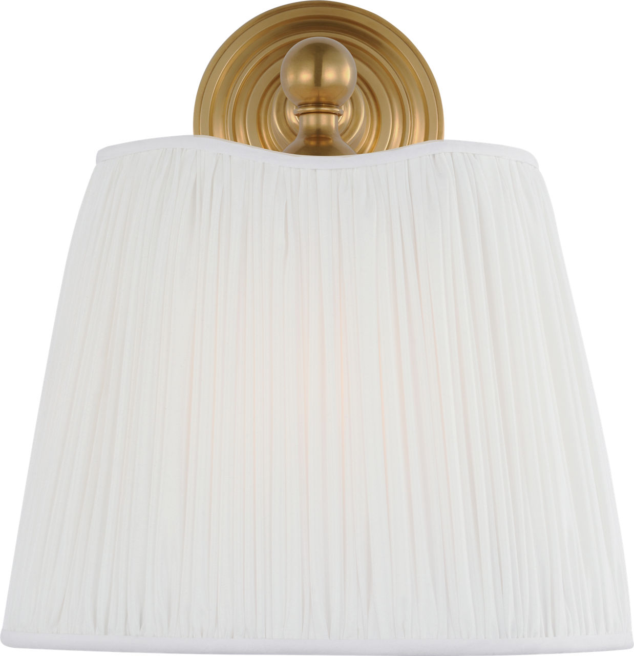 Matos 11" Sconce in Hand-Rubbed Antique Brass with Silk Pleat Shade