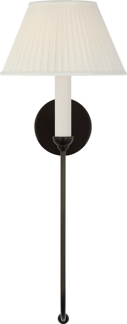 Ingela 24" Single Sconce in Modern Iron with Silk Pleat Shade