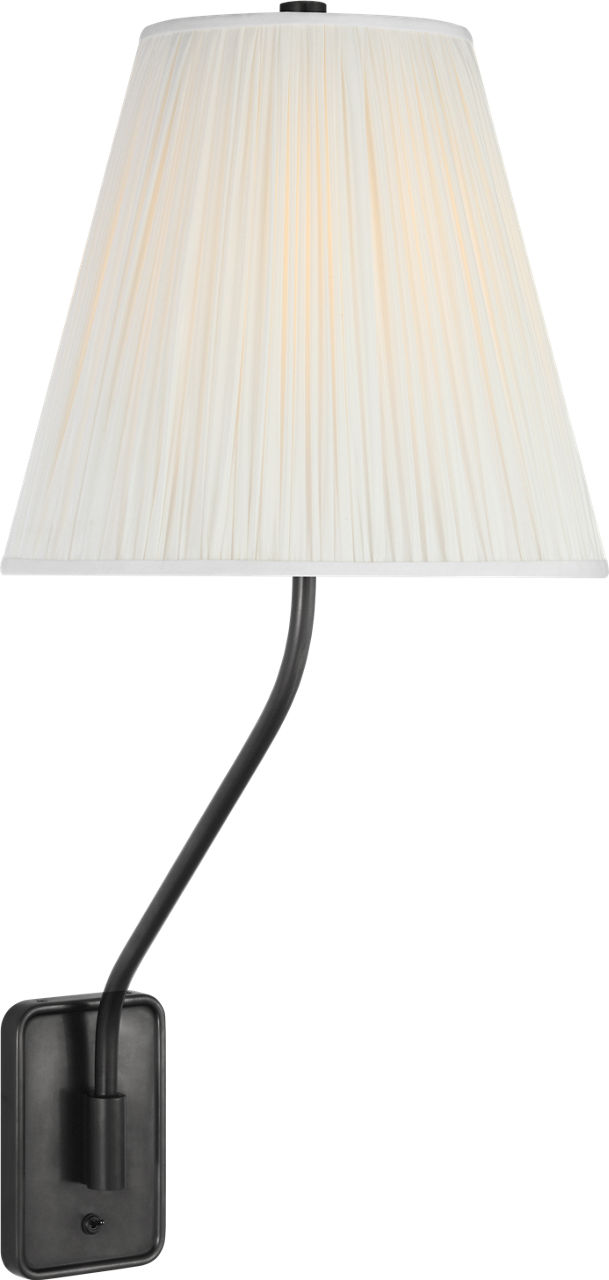 Knox 26" Single Sconce in Bronze with Silk Pleated Shade