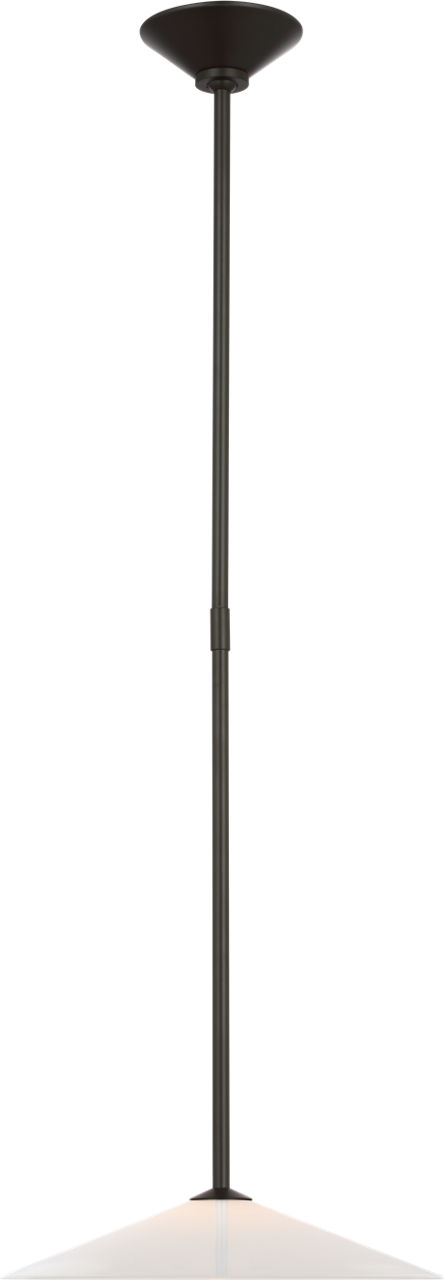 Ponce 13" Pendant in Modern Iron with Milk White Glass