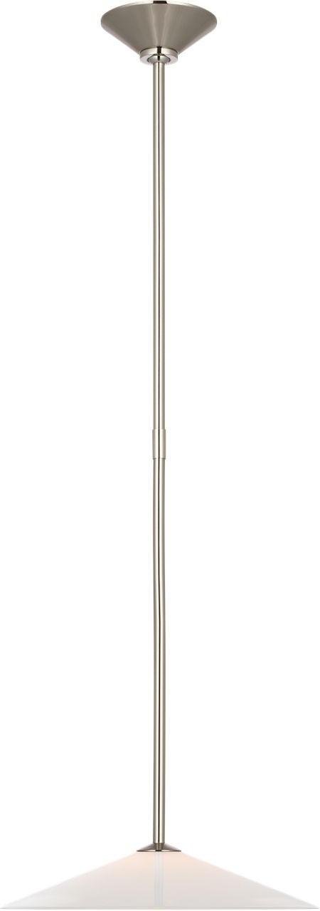 Ponce 13" Pendant in Polished Nickel with Milk White Glass