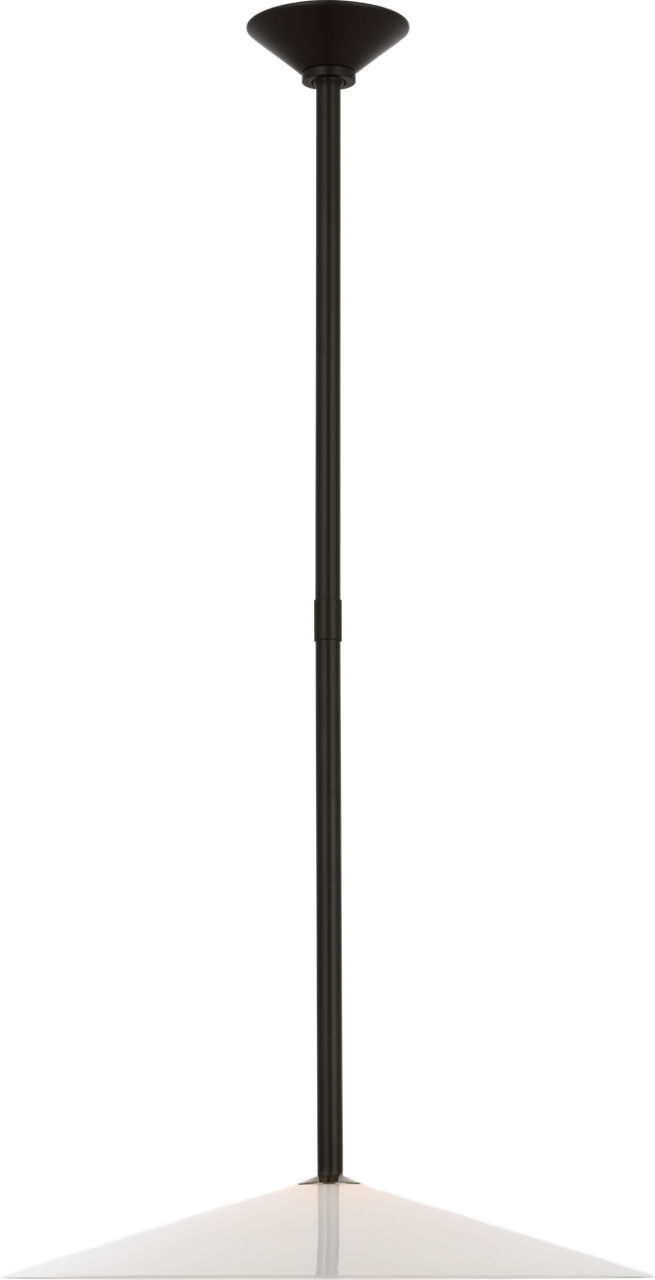 Ponce 18" Pendant in Modern Iron with Milk White Glass Shade