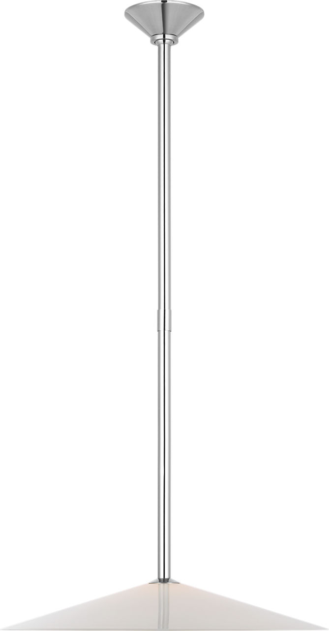 Ponce 18" Pendant in Polished Nickel with Milk White Glass Shade