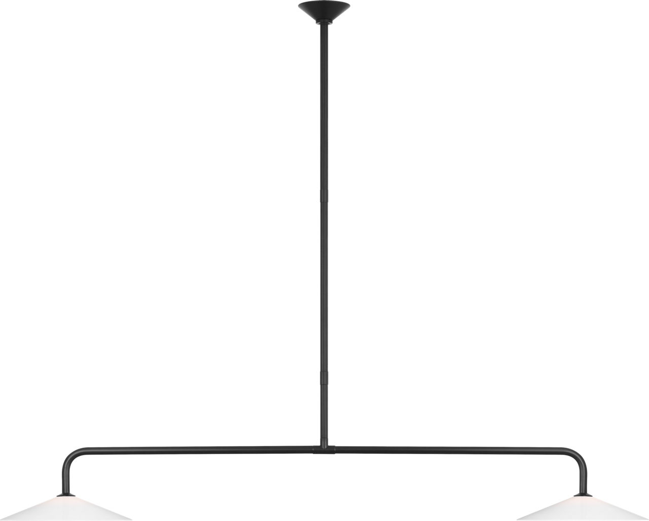 Ponce 62" Linear Pendant in Modern Iron with Milk White Glass Shades