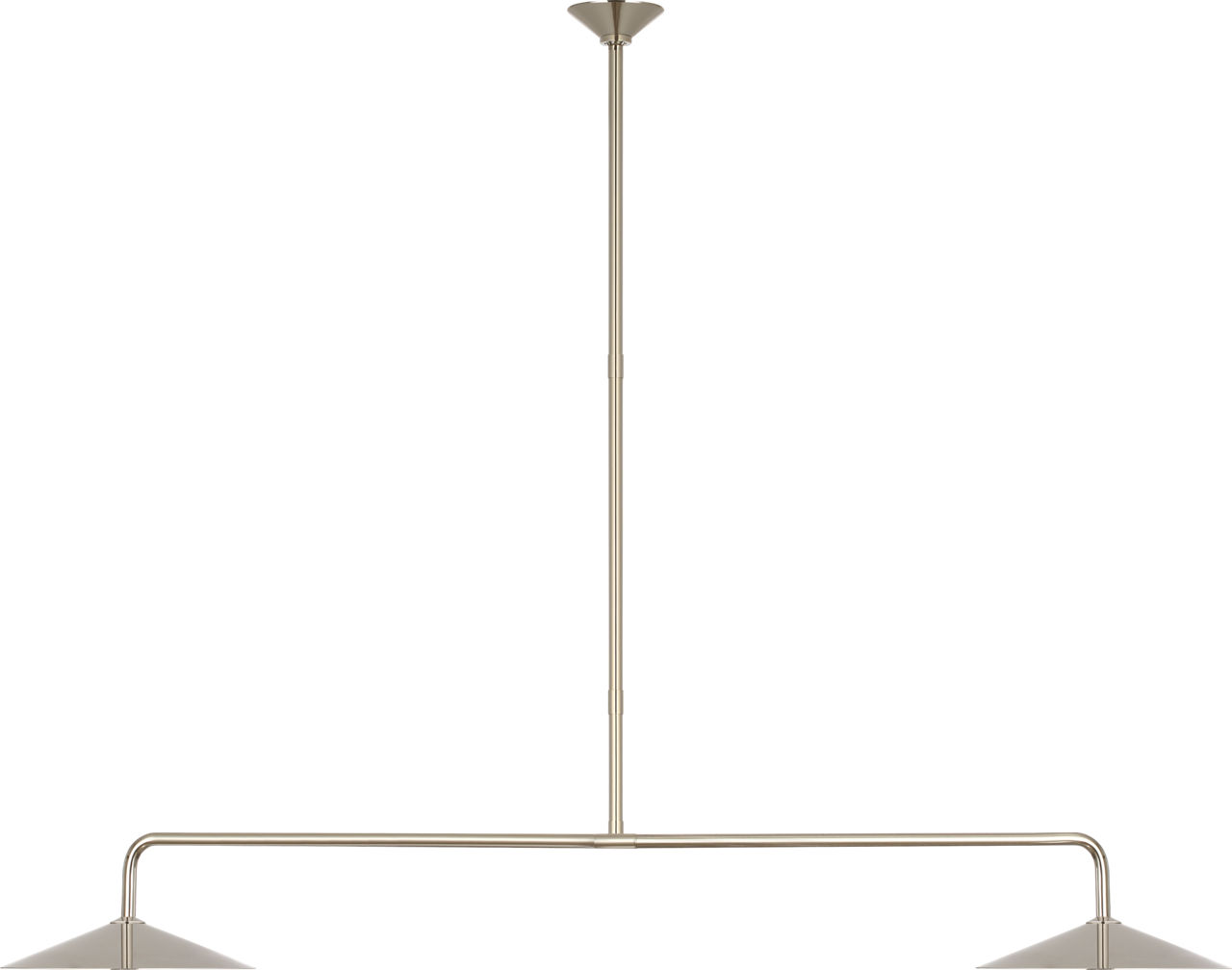 Ponce 62" Linear Pendant in Polished Nickel with Polished Nickel Shades