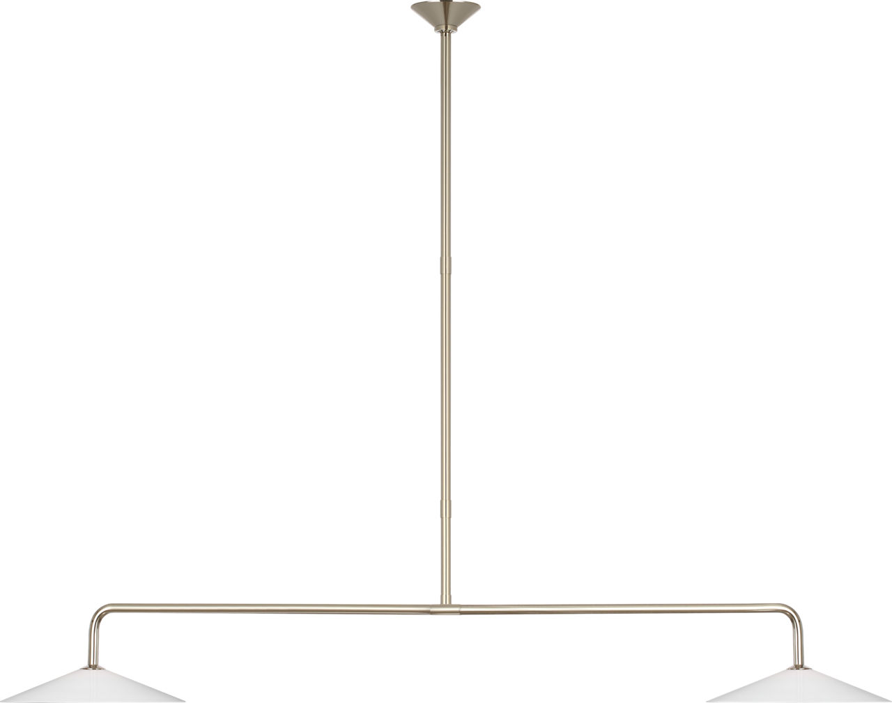 Ponce 62" Linear Pendant in Polished Nickel with Milk White Glass Shades