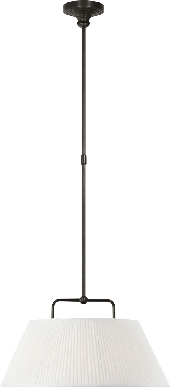 Serrato 14" Hanging Shade in Bronze with Silk Pleat Shade